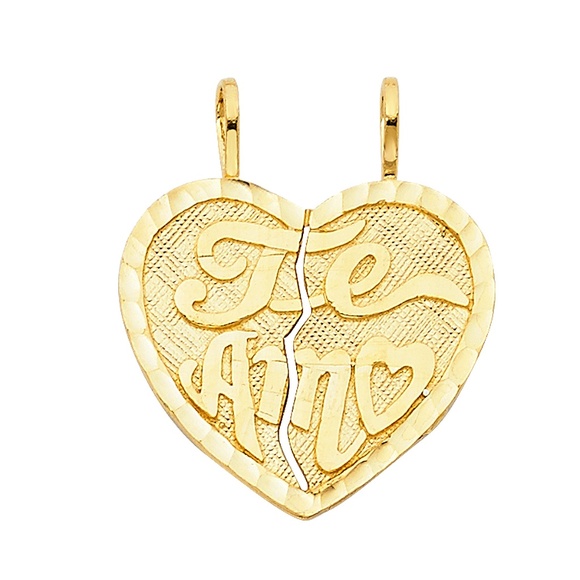 14K Yellow GoldTeamo Heart 2 Piece Pendant